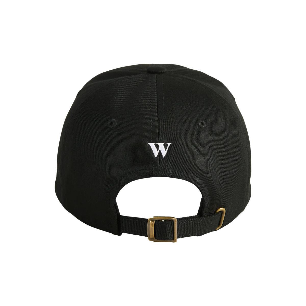 A black, curved-brim hat with the words “In this economy?” written on its crown.